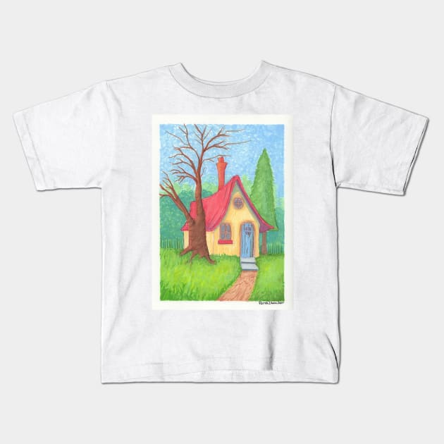 Small Cottage Kids T-Shirt by ReneeDixonArt